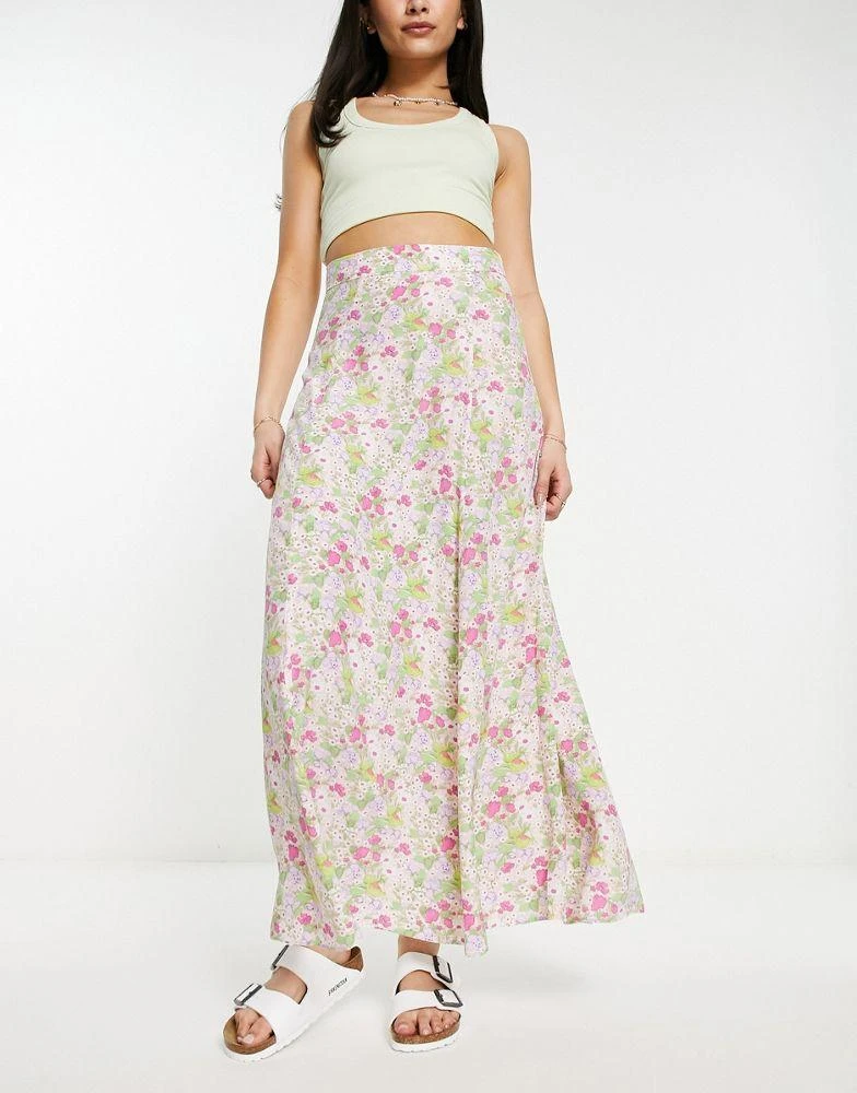 商品& Other Stories|& Other Stories maxi skirt in pink floral print,价格¥369,第4张图片详细描述