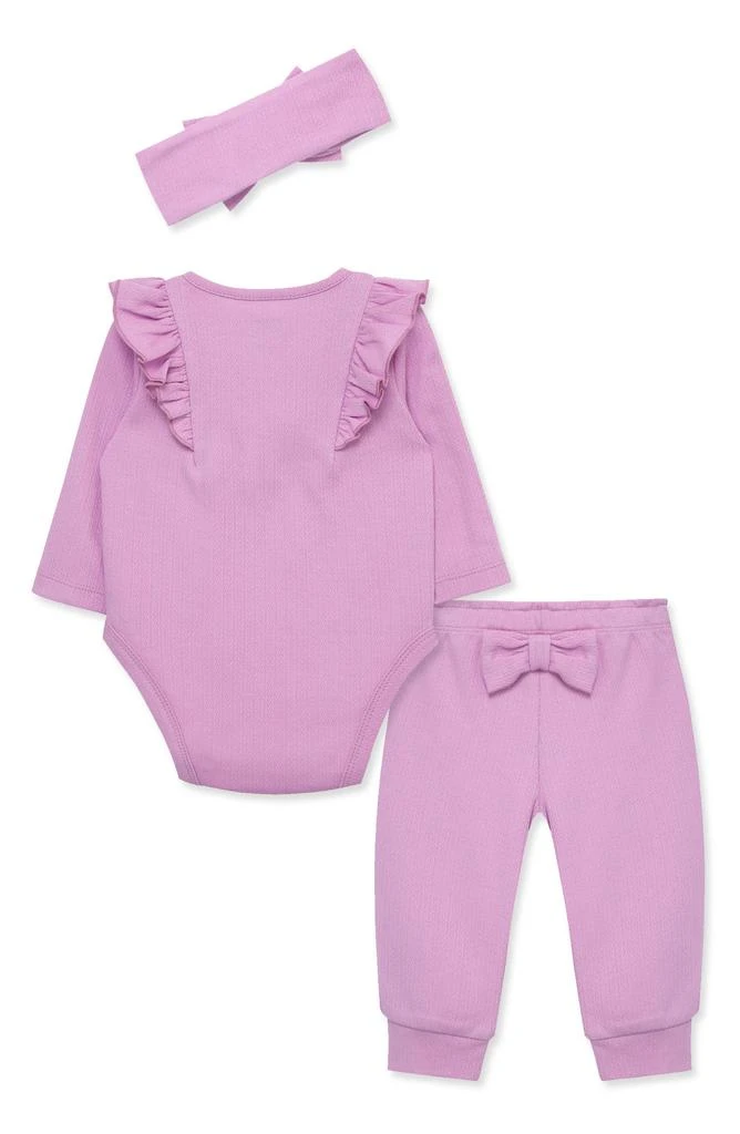 商品Little Me|Ruffle Bodysuit, Joggers & Headband Set,价格¥90,第2张图片详细描述