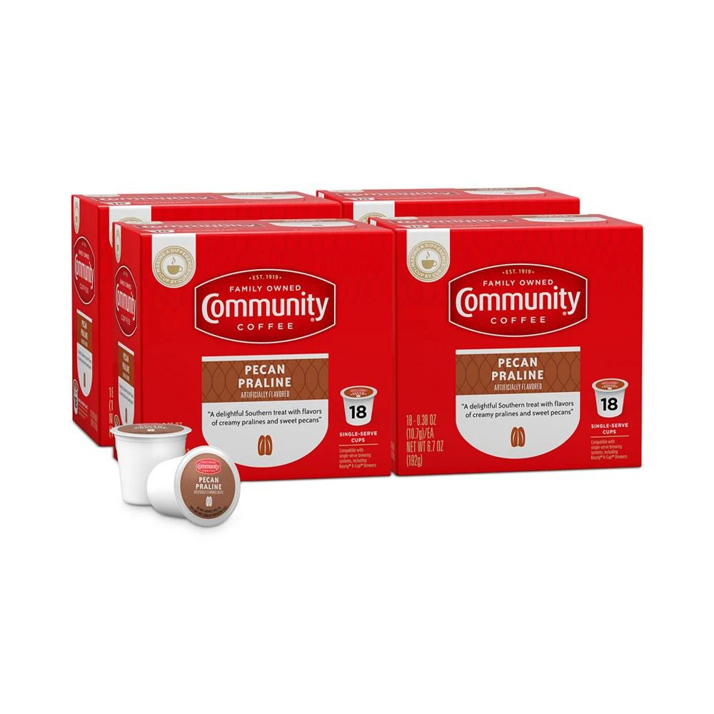 商品Community Coffee|Pecan Praline Medium Roast Single Serve Pods, Keurig K-Cup Brewer Compatible, 72 Ct,价格¥561,第1张图片