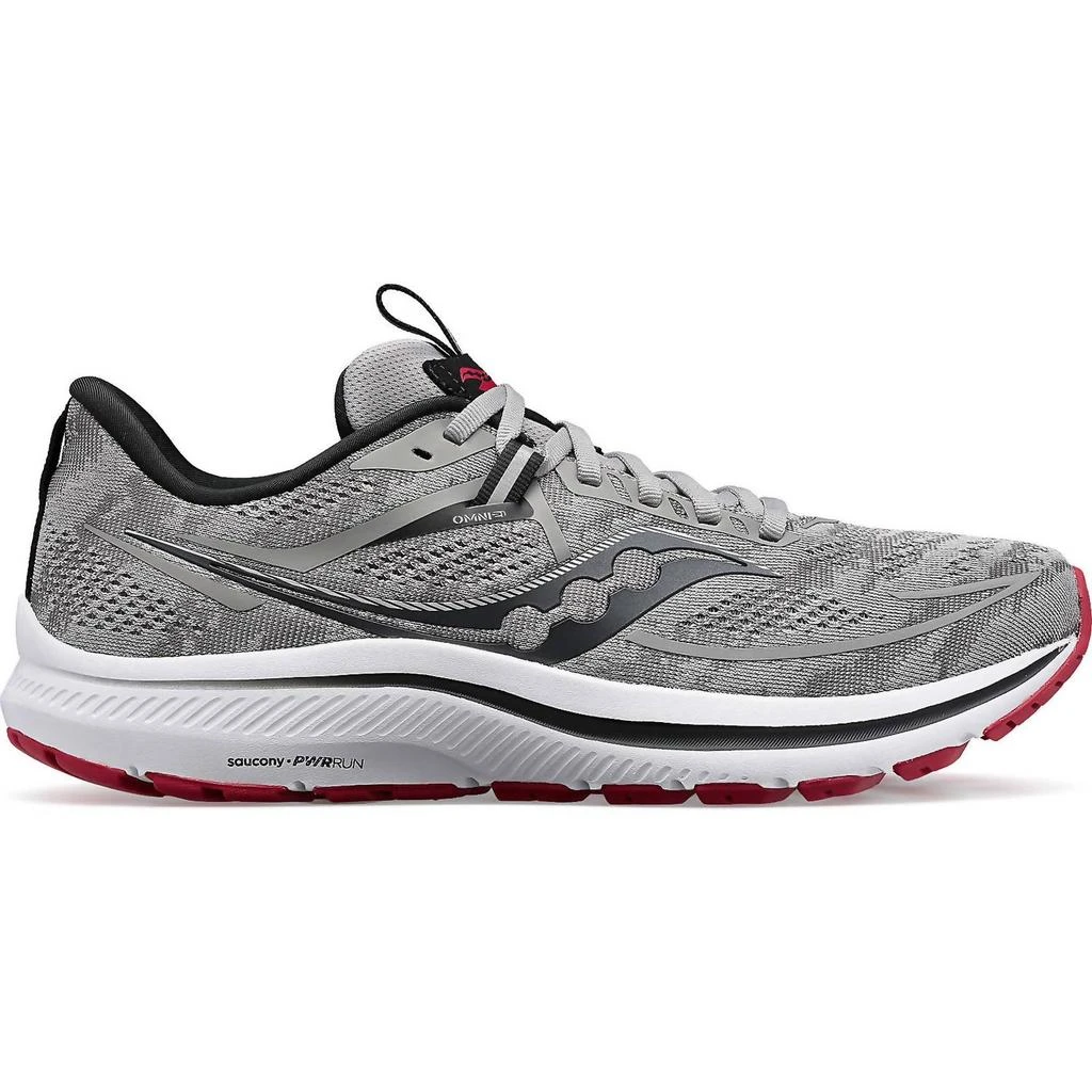 商品Saucony|Men's Omni 21 Running Shoes - Medium Width In Alloy/garnet,价格¥854,第1张图片