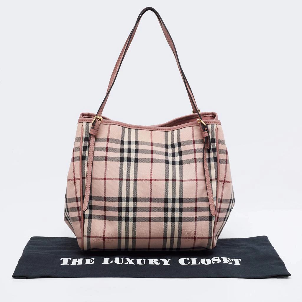 Burberry Dusty Pink Horseferry Check Canvas and Leather Small Canterbury Tote 商品