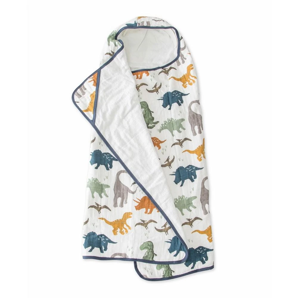 商品Little Unicorn|Dino Friends Cotton Muslin Big Kid Hooded Towel,价格¥298,第1张图片