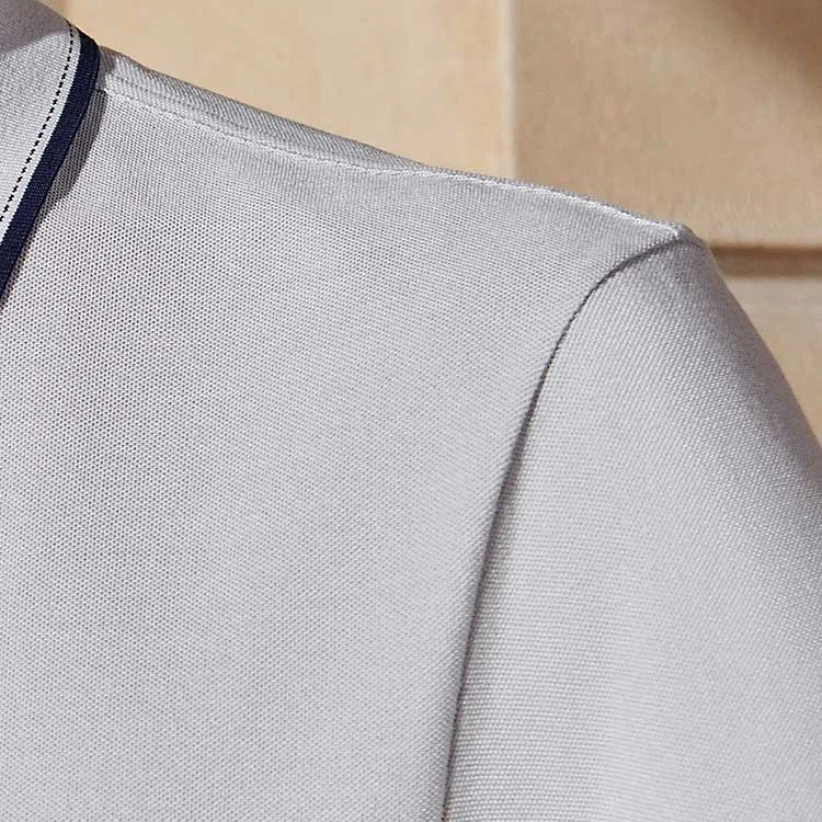 商品[国内直发] Hermes|爱马仕 SS24 纯色Logo刺绣贴袋休闲短袖Polo衫 男款 雾气白,价格¥4186,第6张图片详细描述