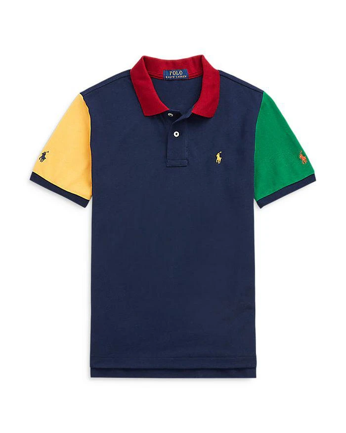 商品Ralph Lauren|Boys' Colorblocked Cotton Mesh Polo Shirt - Big Kid,价格¥172,第1张图片