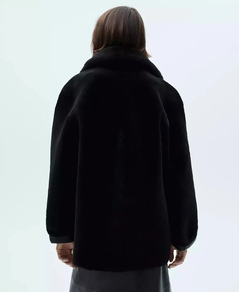 商品Mango|Women's Double-Breasted Leather Coat,价格¥4166,第3张图片详细描述