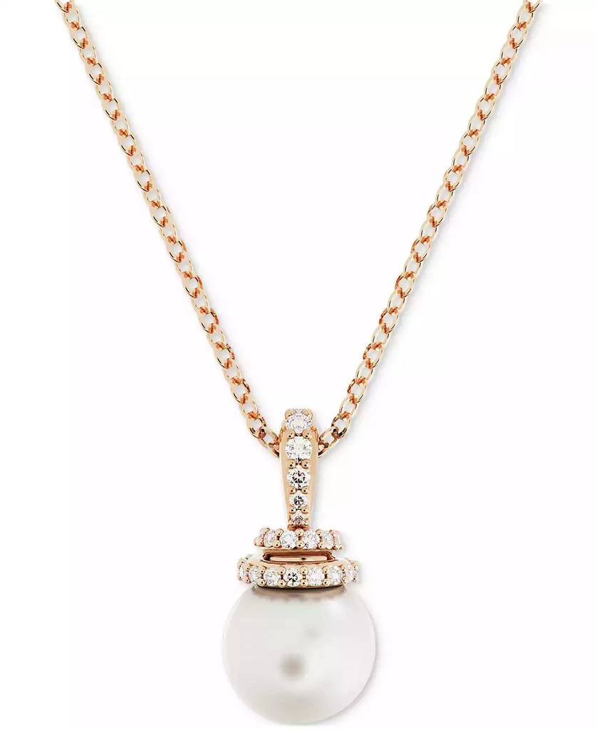 商品Swarovski|Rose Gold-Tone Pavé & Imitation Pearl Pendant Necklace, 15" + 2" extender,价格¥697,第4张图片详细描述