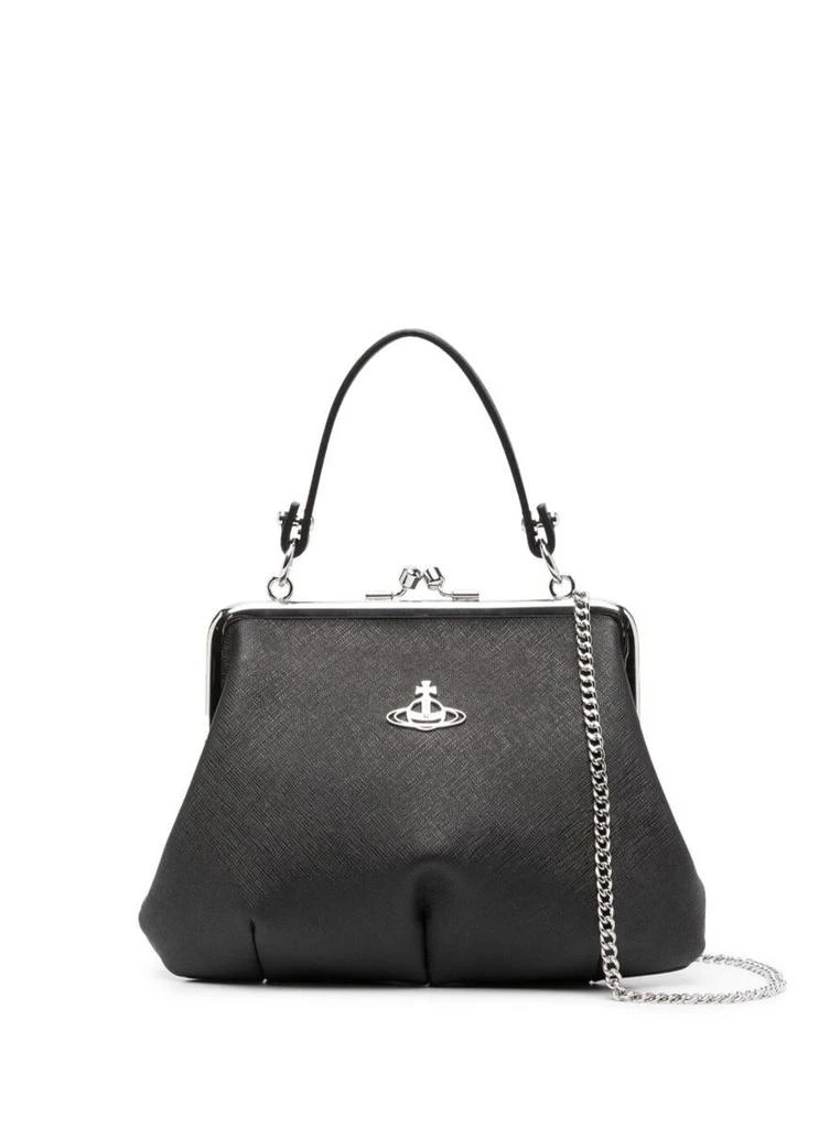 商品Vivienne Westwood|'Granny Frame' Black Handbag with Orb Detail and Clasp Fastening in Fabric Woman,价格¥1527,第1张图片