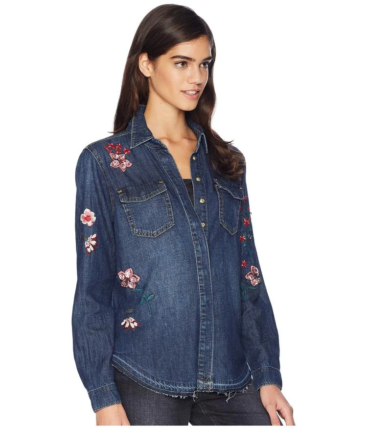 商品Juicy Couture|Denim Hands Off Floral Embellished Shirt,价格¥341,第4张图片详细描述