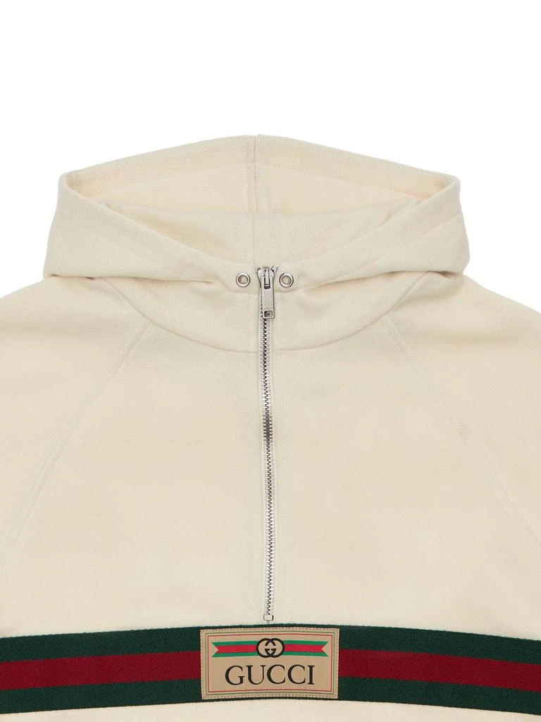 商品Gucci|Web Detail Cotton Sweatshirt Hoodie,价格¥3381,第1张图片