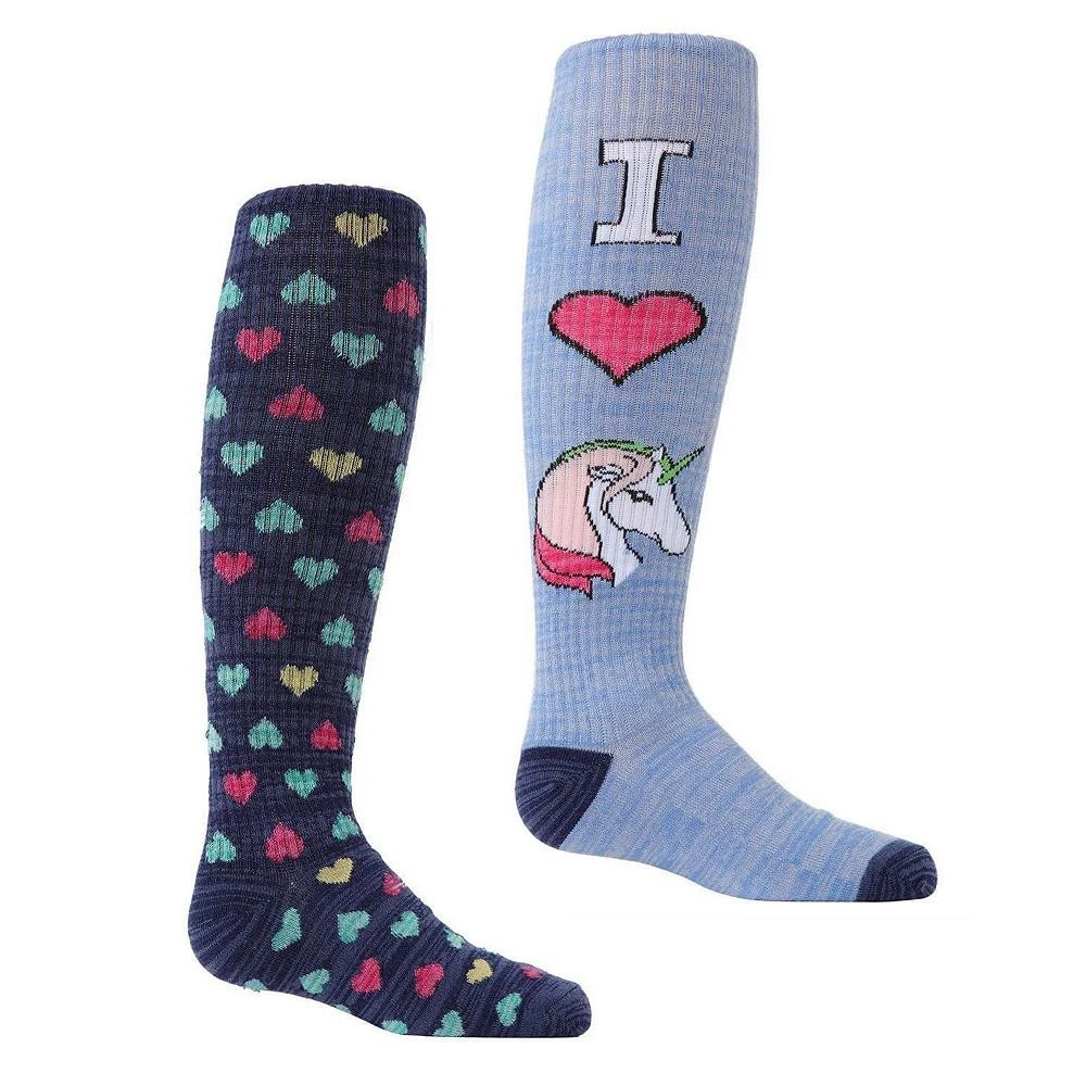 商品Memoi|2 Pairs Girl's I Love Unicorns Knee High Socks,价格¥120,第2张图片详细描述