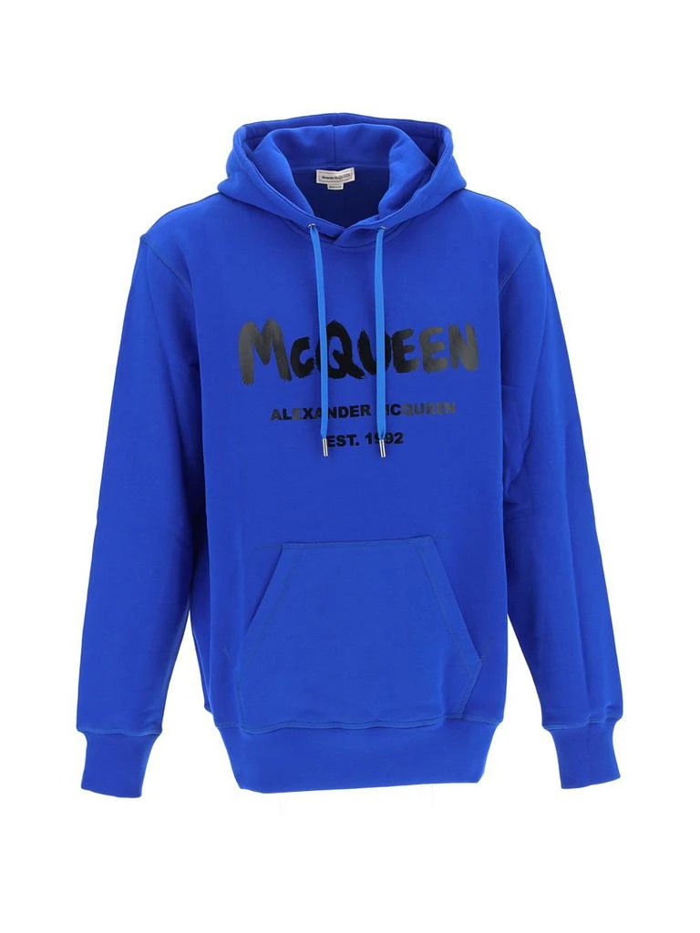 商品Alexander McQueen|Alexander McQueen Logo Printed Drawstring Hoodie,价格¥2879,第1张图片