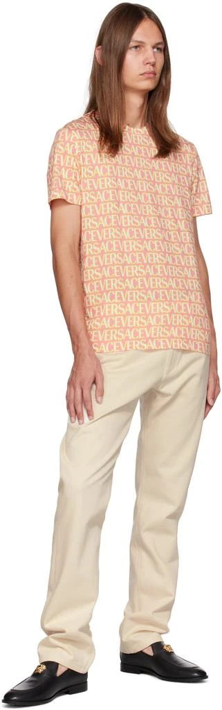 商品Versace|Pink Allover T-Shirt,价格¥3191,第4张图片详细描述