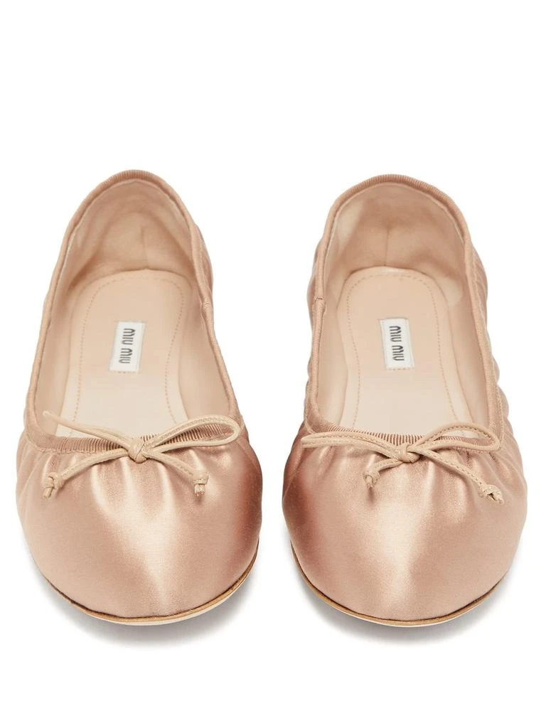 商品Miu Miu|Crystal-heel satin ballet flats,价格¥2274,第5张图片详细描述