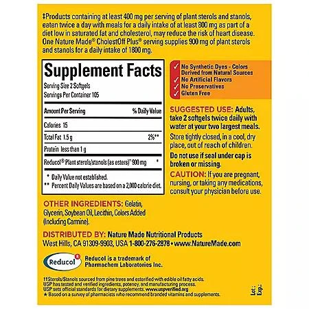 商品Nature Made|Nature Made CholestOff Plus Softgels, 210 ct.,价格¥208,第2张图片详细描述