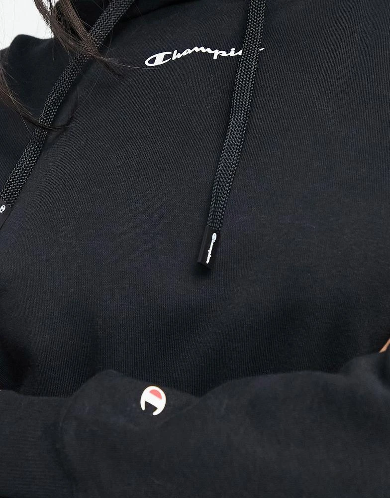 商品CHAMPION|Champion Hooded Crop Top in black,价格¥312,第3张图片详细描述