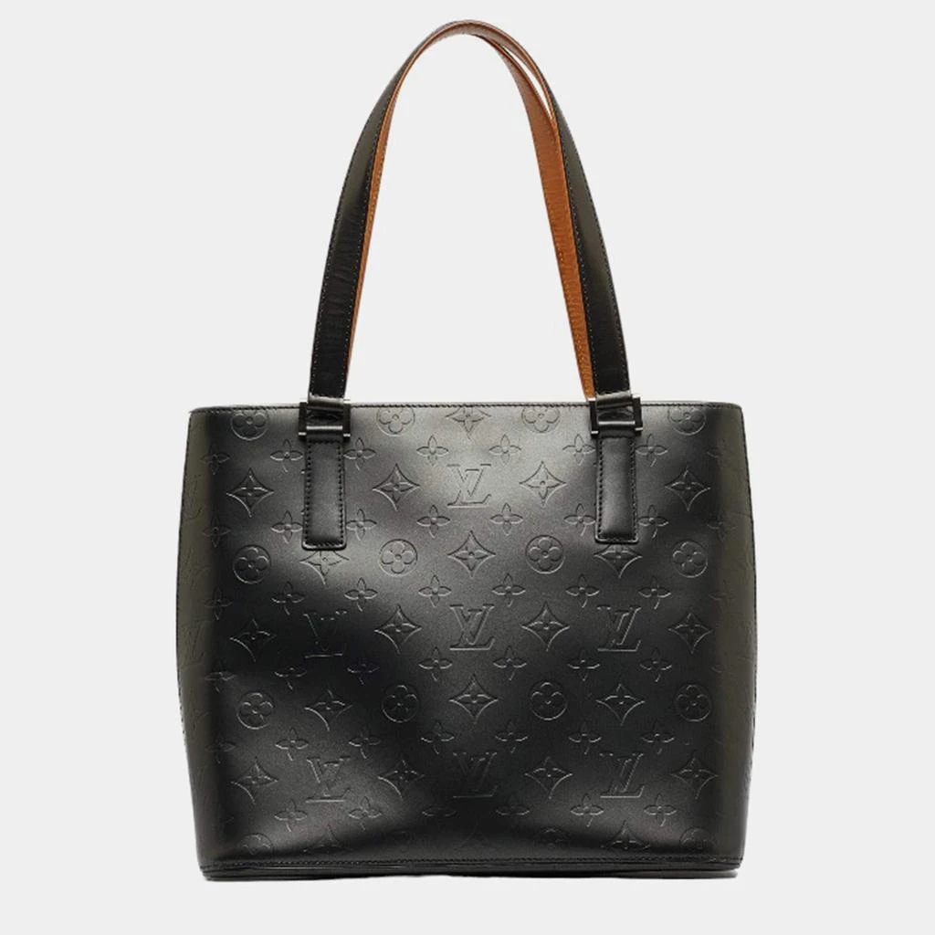 商品[二手商品] Louis Vuitton|Louis Vuitton Black Leather PVC Monogram Mat Stockton Tote Bag,价格¥6599,第1张图片