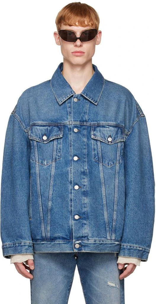 商品Acne Studios|Blue Oversized Denim Jacket,价格¥2754,第1张图片