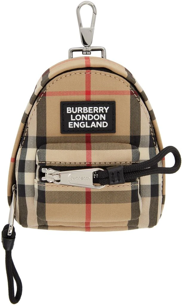 商品Burberry|Beige Vintage Check Backpack Keychain,价格¥2810,第1张图片