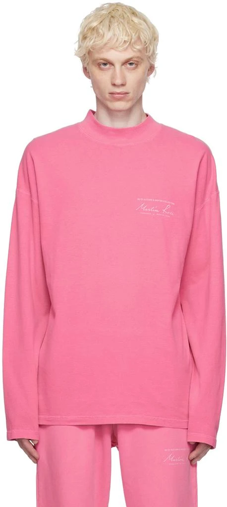 商品Martine Rose|Pink Printed Long Sleeve T-Shirt,价格¥753,第1张图片