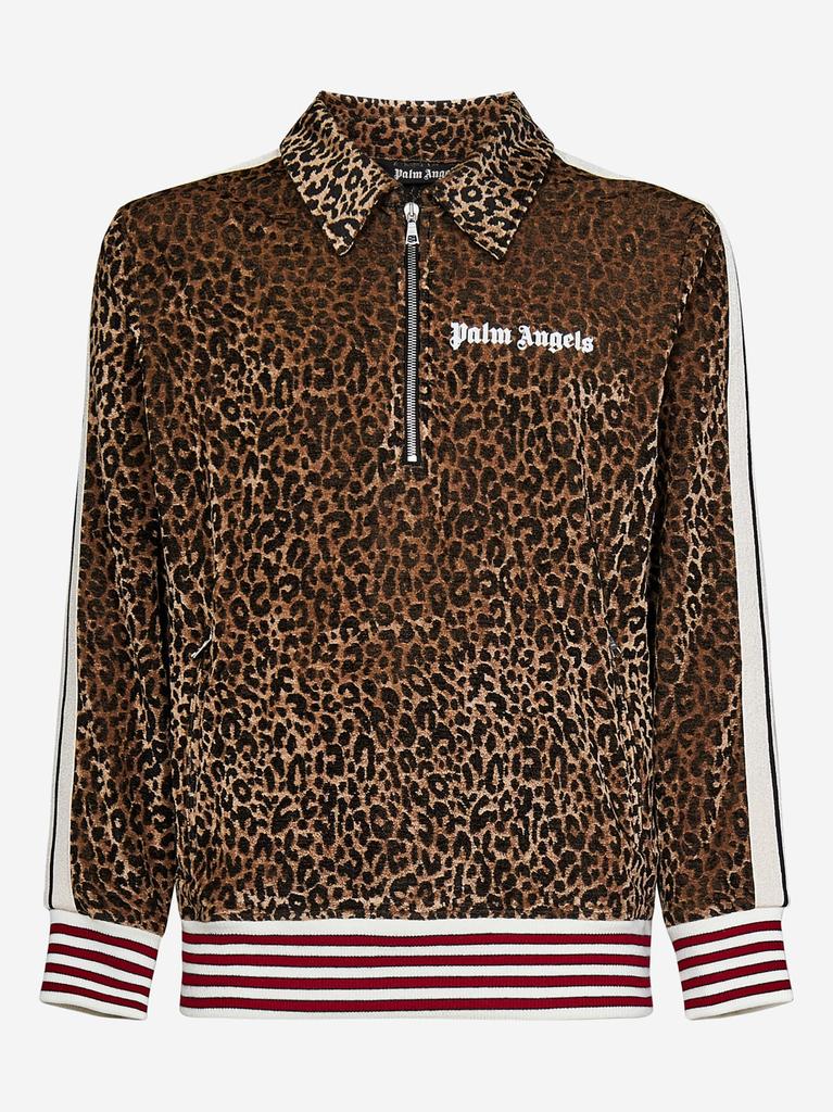 Palm Angels Polo Collar Animal Track Sweatshirt商品第1张图片规格展示
