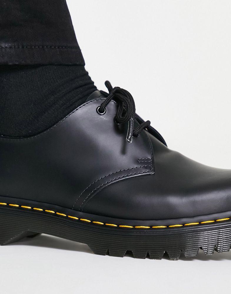 商品Dr. Martens|Dr Martens 1461 bex platform 3-eye shoes in black,价格¥1150,第5张图片详细描述