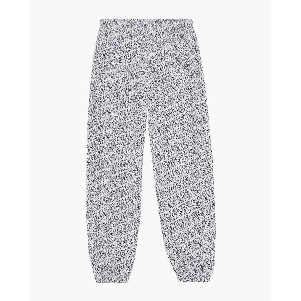 商品The Hut|Les Girls Les Boys Women's All Over Fuzzy Print Loose Fit Joggers - White,价格¥411,第1张图片