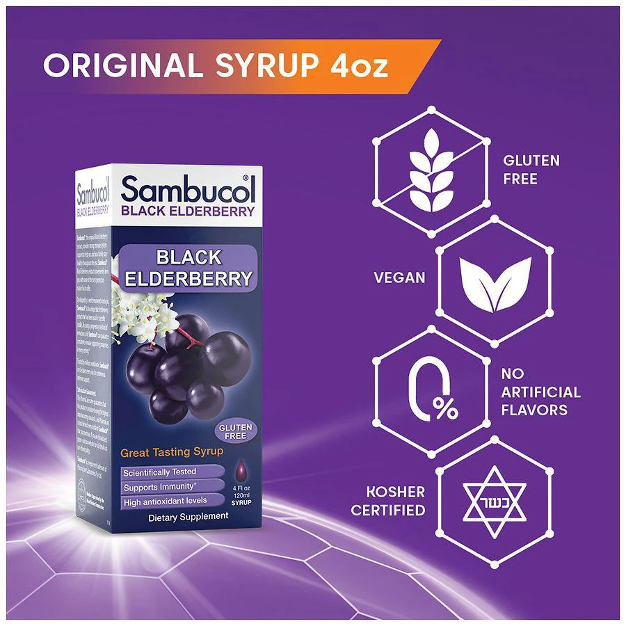 商品Sambucol|Black Elderberry Original Immune Support Syrup,价格¥119,第2张图片详细描述