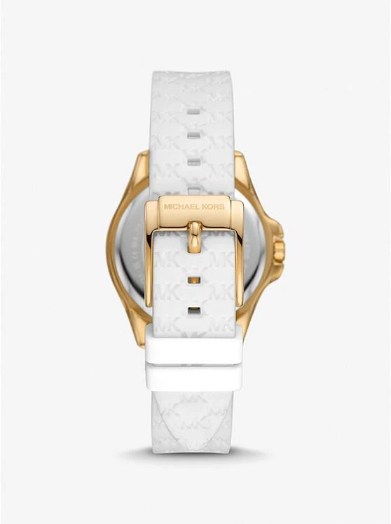 商品Michael Kors|Mini Pilot Pavé Gold-Tone and Logo Silicone Watch,价格¥1044,第3张图片详细描述