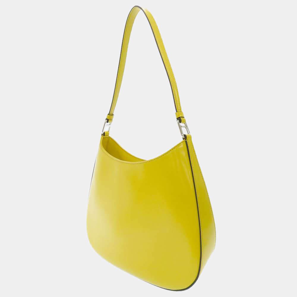 Prada Yellow Leather Cleo Shoulder Bag商品第2张图片规格展示