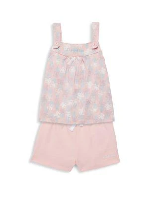 商品Calvin Klein|Little Girl’s 2-Piece Floral Button Tank & Shorts Set,价格¥188,第1张图片