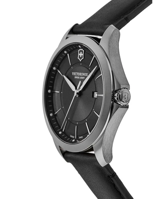 商品Swiss Army|Victorinox Swiss Army Alliance Quartz Black Dial Leather Strap Men's Watch 241904,价格¥1971,第3张图片详细描述