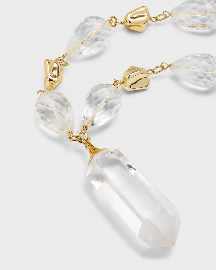 商品Devon Leigh|24K Gold Foil and Crystal Nugget Necklace,价格¥5714,第3张图片详细描述