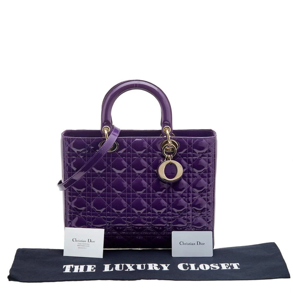 Dior Purple Cannage Patent Leather Large Lady Dior Tote 商品