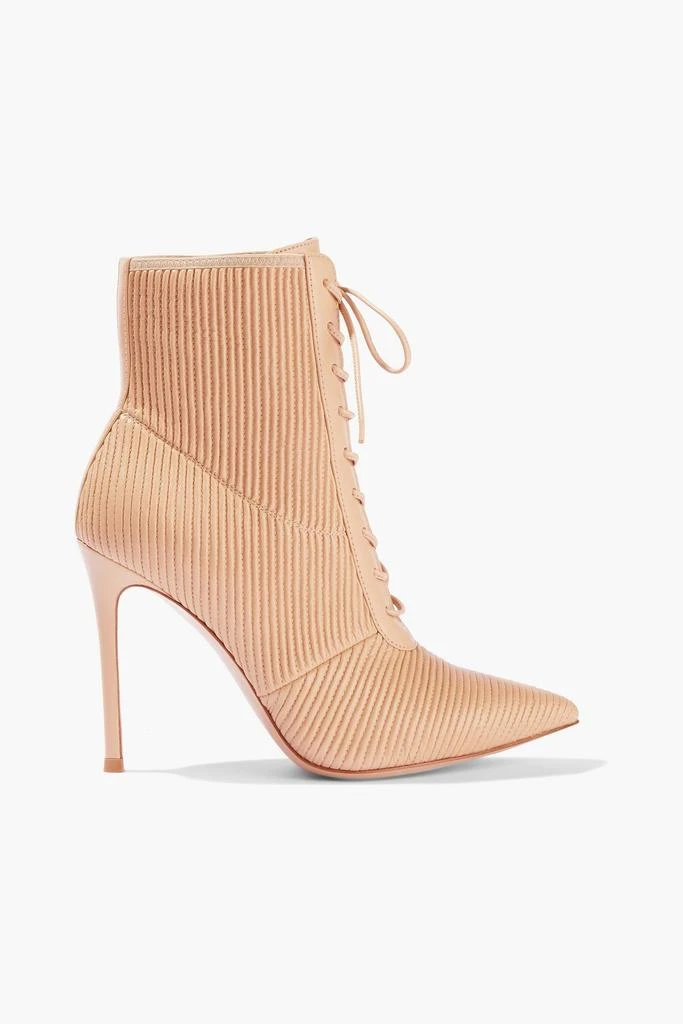 商品Gianvito Rossi|Zina lace-up quilted leather ankle boots,价格¥2846,第1张图片