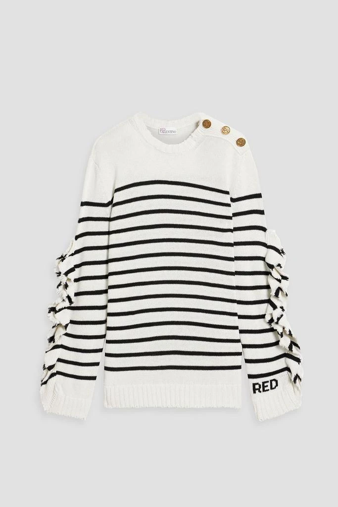 商品RED Valentino|Ruffled striped knitted sweater,价格¥1780,第1张图片