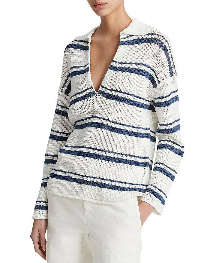 商品Vince|Cotton Racked Ribbed Stripe Sweater,价格¥1639,第4张图片详细描述