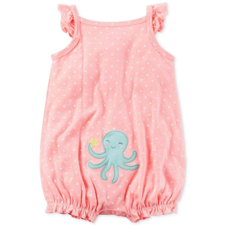 商品Carter's|Dot-Print Octopus Romper, Baby Girls (0-24 months),价格¥36,第3张图片详细描述