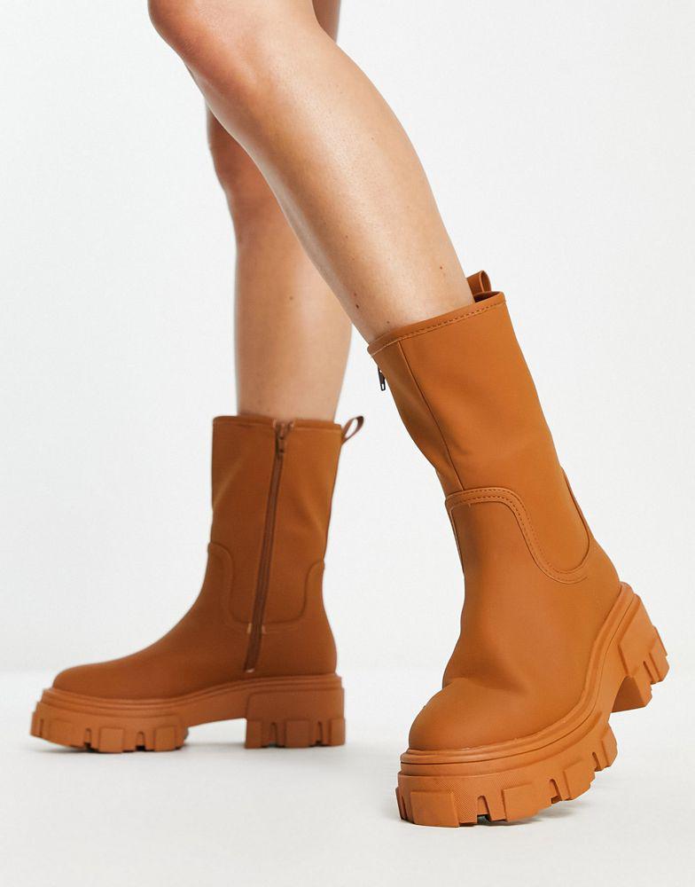 ASOS DESIGN Acton chunky pull on boots in camel商品第4张图片规格展示