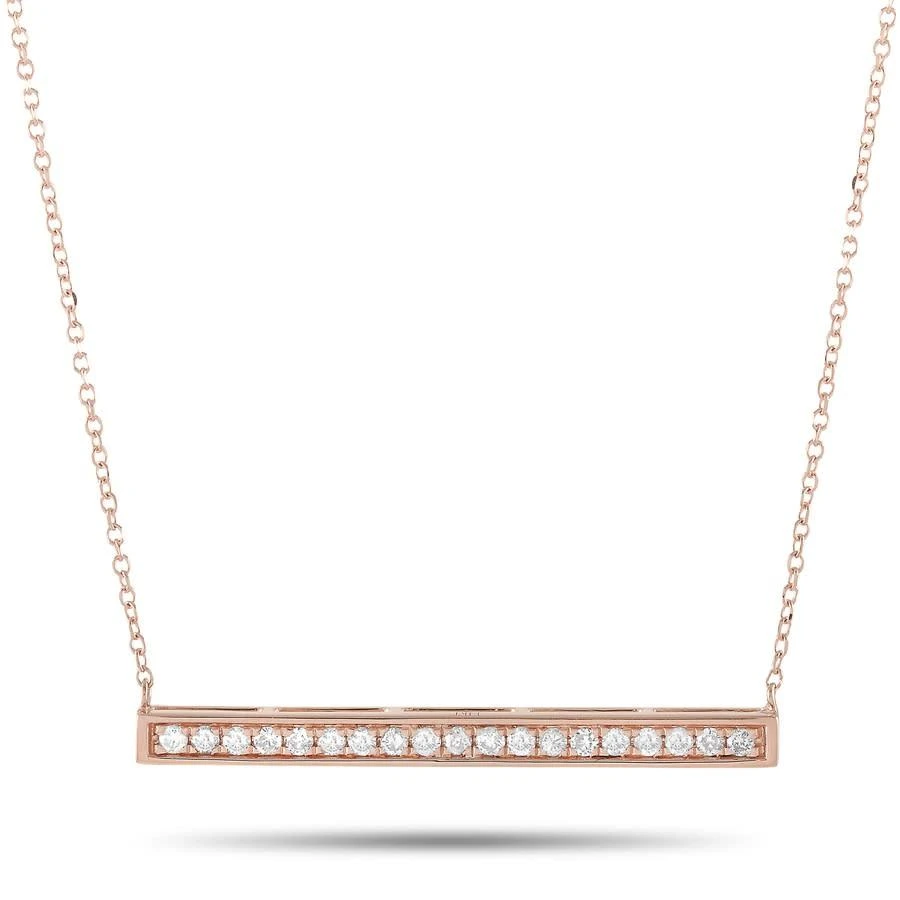 商品LB Exclusive|14K Rose Gold 0.25ct Diamond Bar Necklace,价格¥3527,第1张图片