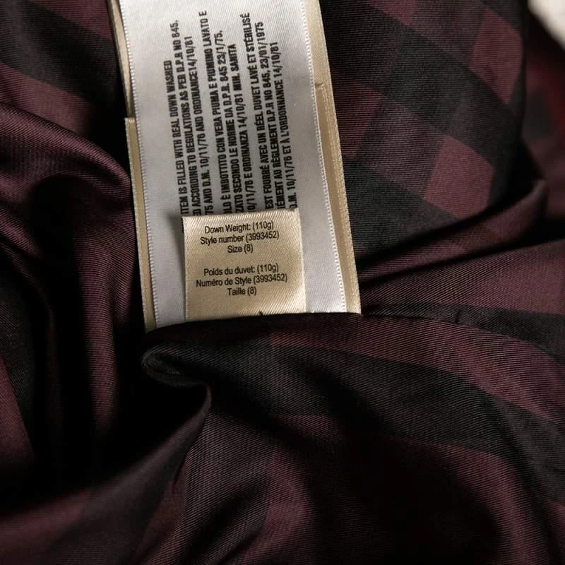 Burberry Brit Burgundy Synthetic Fox Fur Trimmed Puffer Jackets S 商品