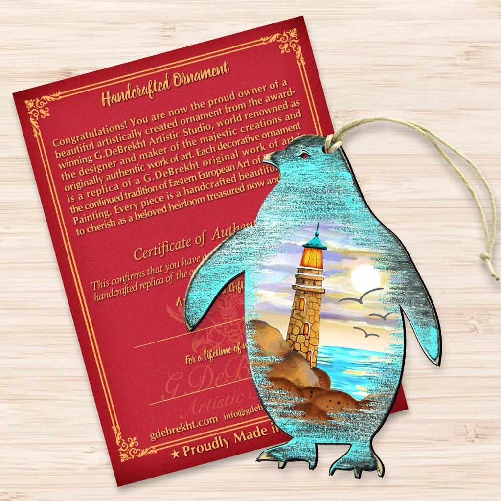 商品Designocracy|Designocracy Penguins - 8198542 Wooden Ornaments Set of 2,价格¥206,第3张图片详细描述