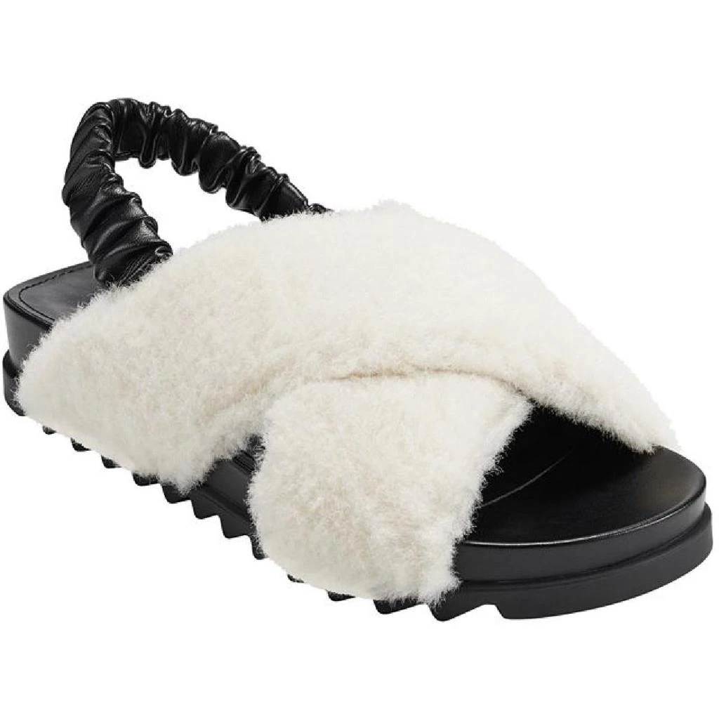 商品Marc Fisher|Marc Fisher Womens Jivin Faux Leather Flat Slingback Sandals,价格¥40,第1张图片