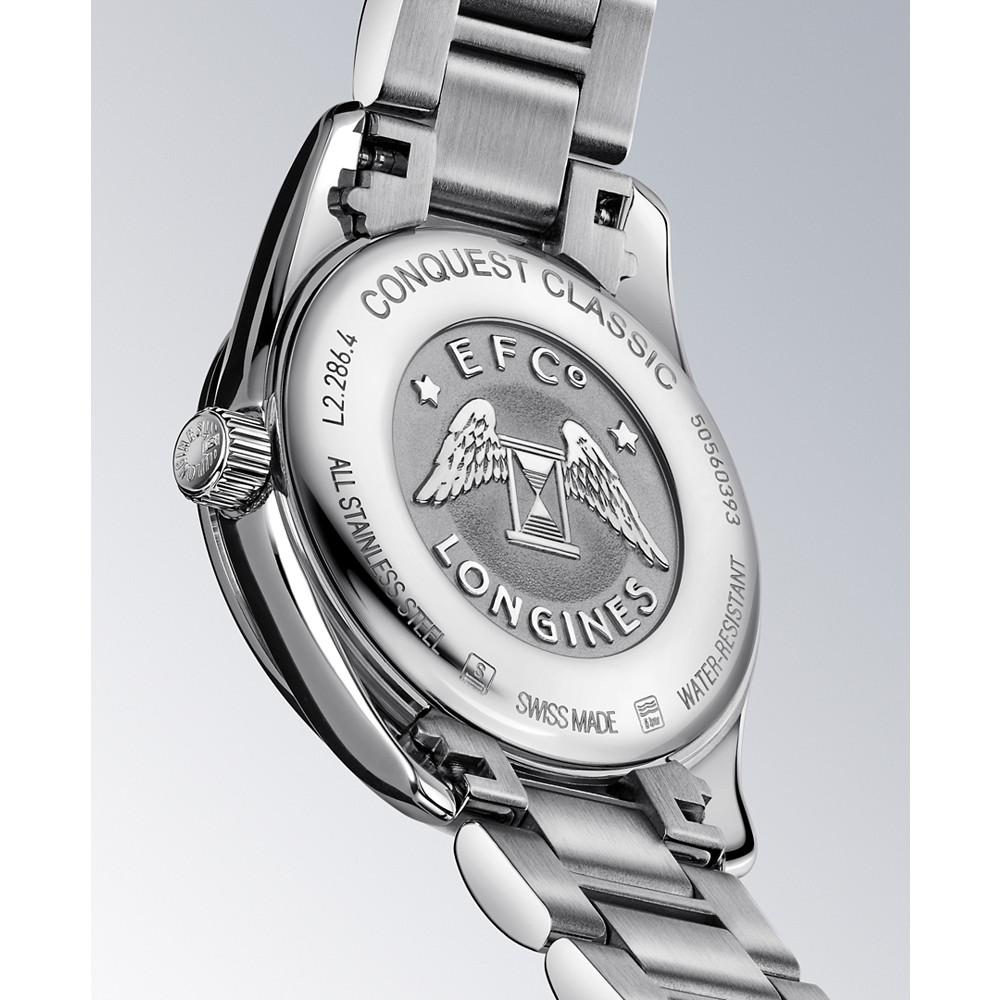 Women’s Swiss Conquest Classic Stainless Steel Bracelet Watch 34mm商品第3张图片规格展示