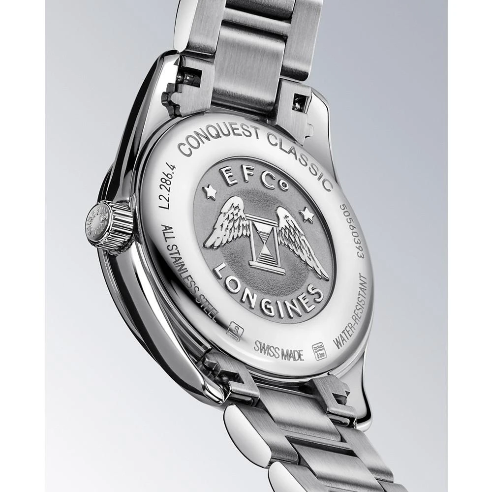 商品Longines|Women’s Swiss Conquest Classic Stainless Steel Bracelet Watch 34mm,价格¥7297,第3张图片详细描述