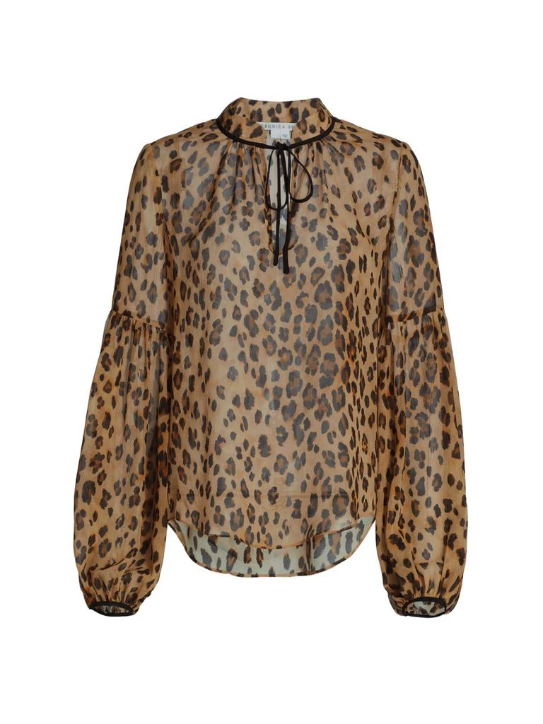 Charen Leopard-Print Silk Blouse 商品