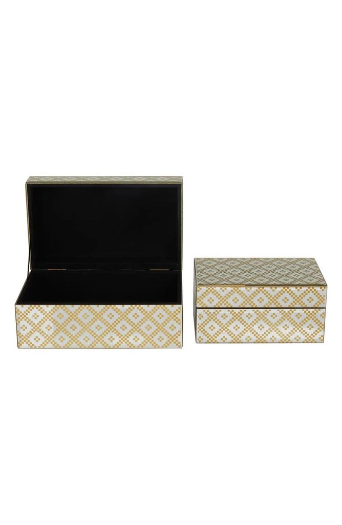 商品VIVIAN LUNE HOME|Gold Glass Geometric Box with Glass Sides - Set of 2,价格¥638,第4张图片详细描述