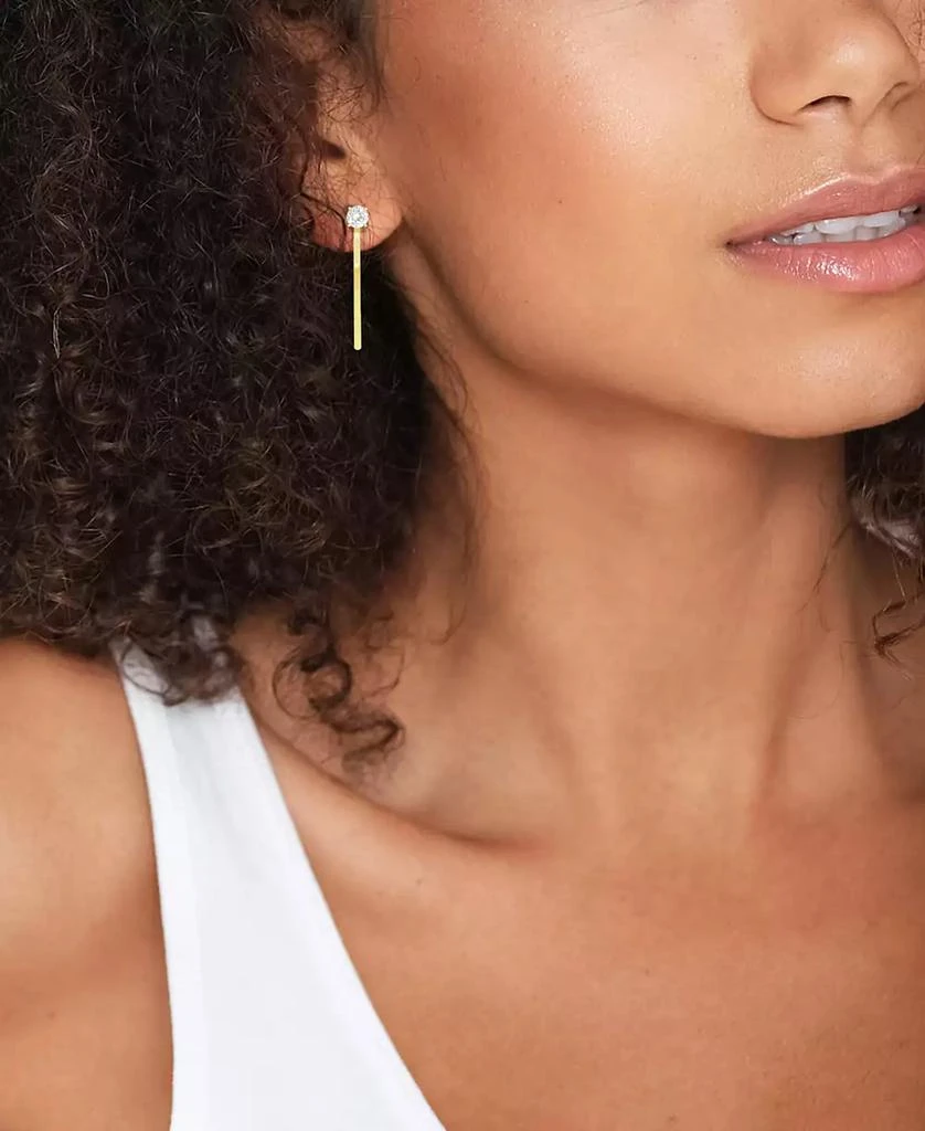 商品Essentials|Cubic Zirconia C Hoop Post Earring in Silver Plate or Gold Plate,价格¥297,第2张图片详细描述