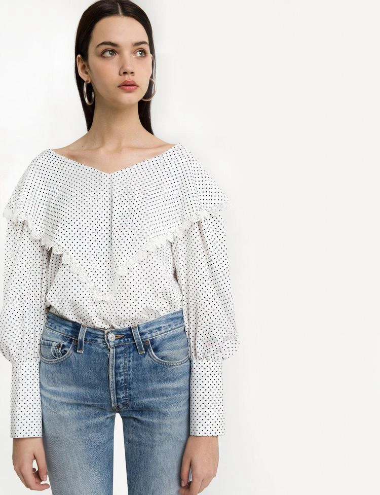 商品Pixie Market|Drew Polka Dot Blouse,价格¥602,第3张图片详细描述