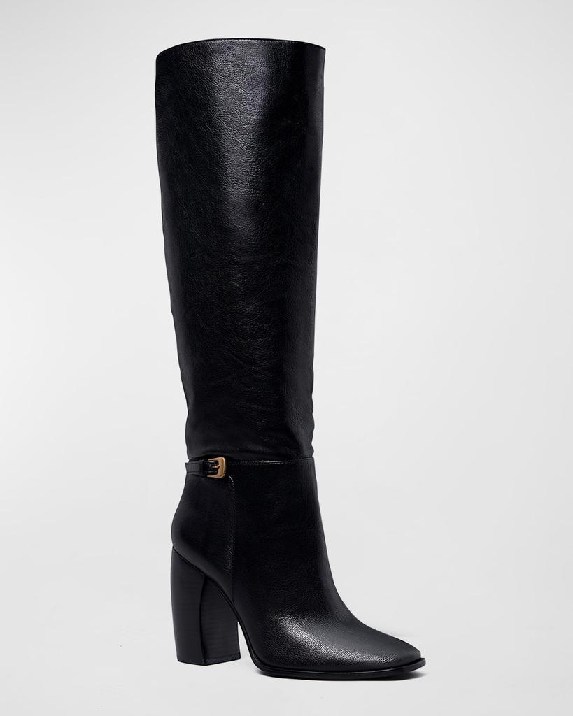 商品Tory Burch|Buckle Leather Knee-High Boots,价格¥4763,第4张图片详细描述