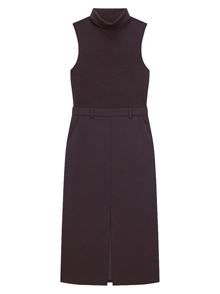 商品Theory|Funnel-Neck Crepe Belted Dress,价格¥4238,第1张图片